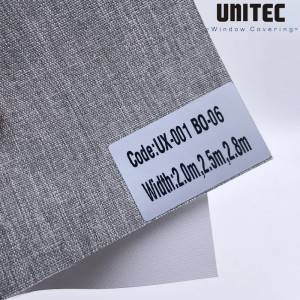 Retractable blinds Roller Blinds UNITEC UX-001 BO Series 100% Blackout