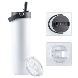 20 ozstraw lid sport lid vacuum insulated reusable cup white sublimation blank