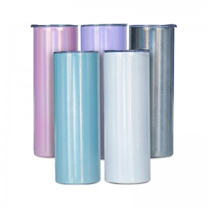 20oz Stainless Steel Double Wall Ombre Shimmer Sublimation Tumbler Glitter