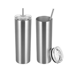 20oz Stainless Steel Thermal Cup Tumbler Double Walled Vacuum Insulated Sublimation Drinking Tumbler With Straw