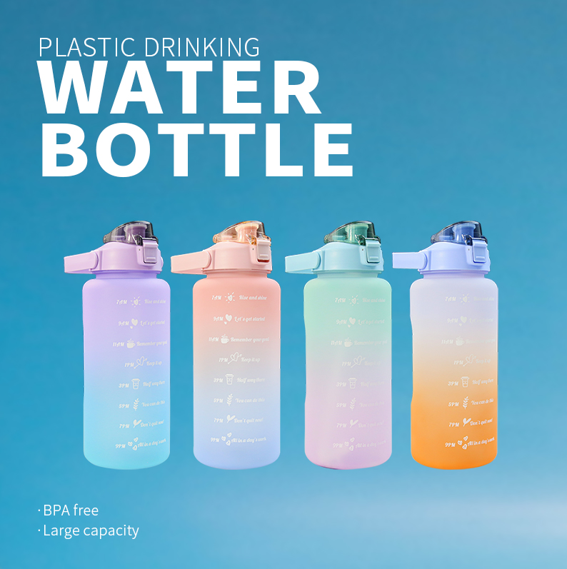Cina Big Half Gallon 64 oz 2 litri Motivational Time Marker Bottiglia  d'acqua senza BPA con cannuccia e manico per produttori e fornitori di  palestra e sport all'aria aperta