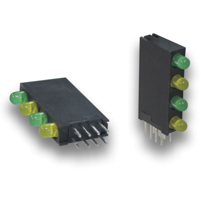 Kingbright L-7104SB/1G1Y1G1YD T-1 (3mm) Quad-Level Circuit Board Indicator Green/Yellow Datasheet stock