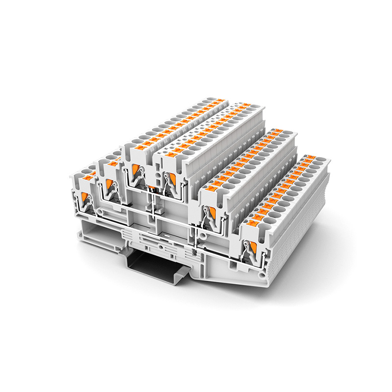 3 Layer Industrial Distribution Terminal Block Push-In Type