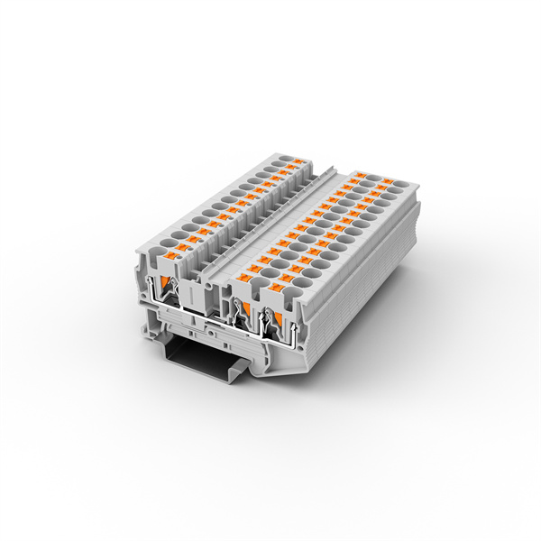 UPT-4/1-2 4mm²  cable connectors Terminals din rail push in spring low voltage wire connectors