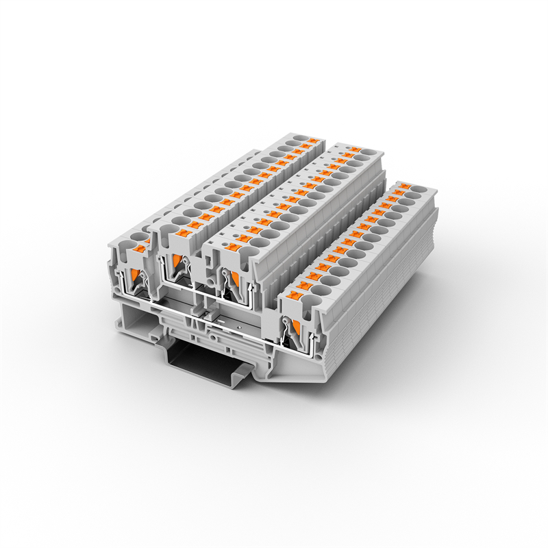 UPT-4/2 Double layers Spring Cage high quality terminal block