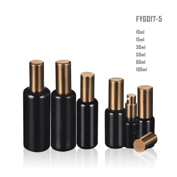 2020 High quality Cosmetic Bottles - Dark Violet Glass Bottle With Golden Pump/Sprayer And golden Lid – Uzone
