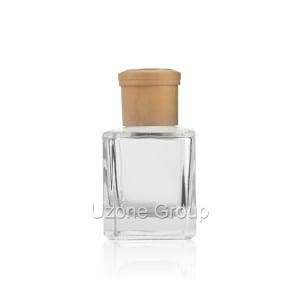 100% Original Color Glass Jar - 90ml Square Glass Reed Diffuser Bottle With Wooden Cap – Uzone