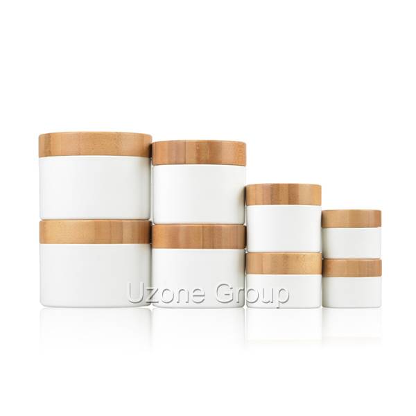Chinese wholesale Glass Bottle With Bamboo Dropper - Plastic cream jar with bamboo lid – Uzone
