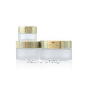 Frosted Glass Cosmetic Jars Wholesale - 15g 30g 50g 100g frosted glass jar with bamboo lid – Uzone