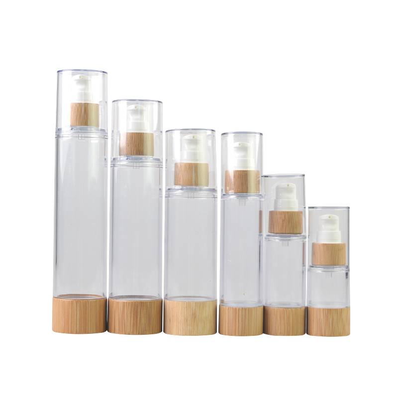 Professional Design Round Skin Cream Jar - Airless Plastic Lotion Bottle With Bamboo Collar – Uzone