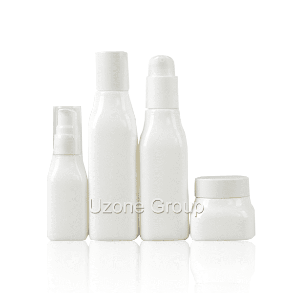 Factory Supply French Square Bottles - Opal White Glass Bottle And Cream Jar – Uzone
