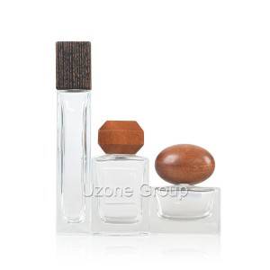 Glass Perfume Bottle With Wooden Cap