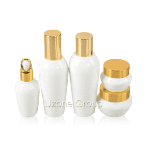 Bottom price 50ml Cosmetic Glass Jar With Wooden Lid - Opal White Glass Bottle And Cream Jar – Uzone