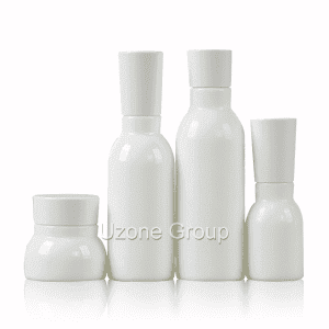Opal White Glass Bottle And Cream Jar