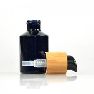 Dark Violet Glass Bottle With Wooden Pump