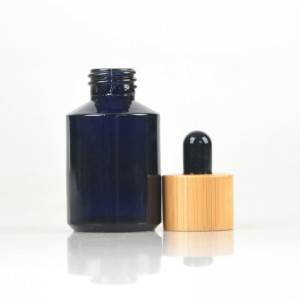 Dark Violet Glass Bottle With Wooden Dropper