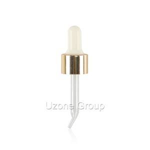 Gold aluminum dropper with white rubber teat