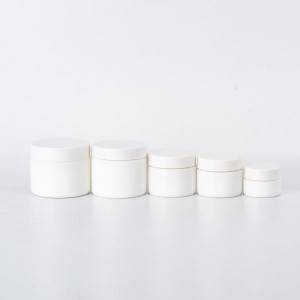 White glass cosmetic jar with ABS lid for cream