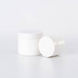 White glass cosmetic jar with ABS lid for cream