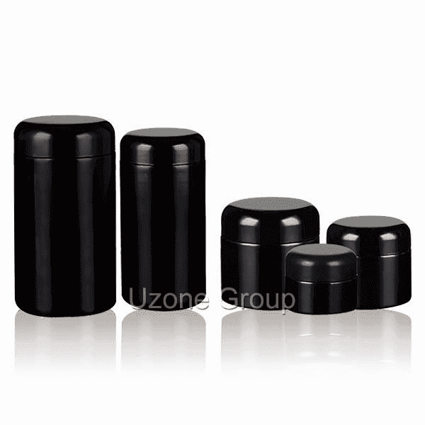 factory customized Empty Lipstick Container - Dark Violet Glass Jar With Plastic Lid – Uzone