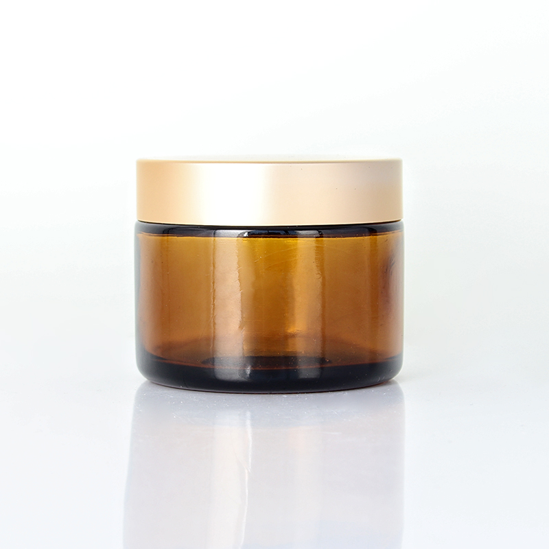 OEM Manufacturer Thick Wall Cosmetic Jar Manufacturers - 50ml Amber Cosmetic Glass Cream Jar with Plating Lid – Uzone