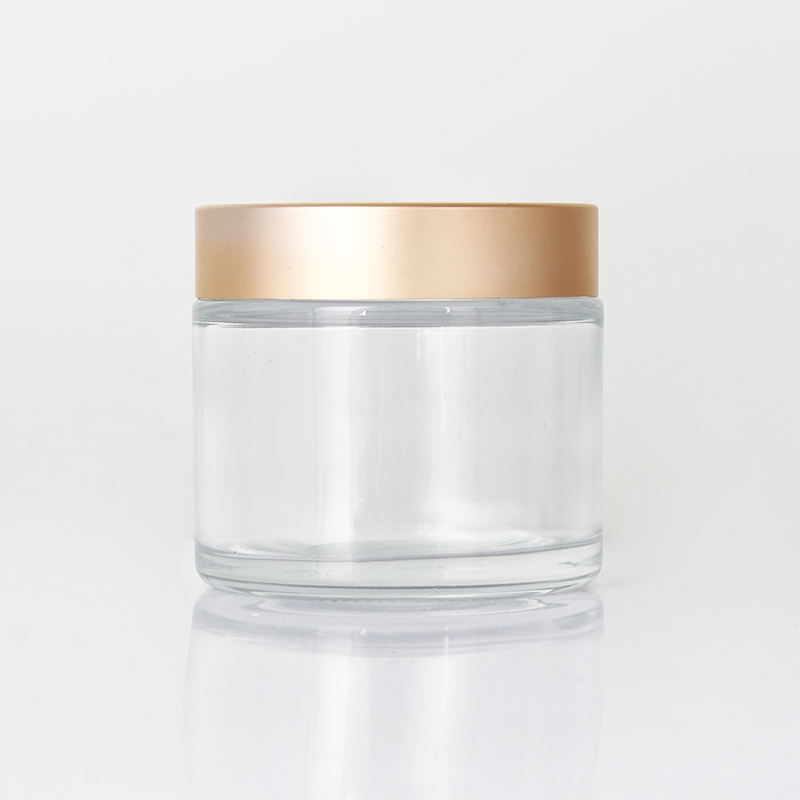 Small Glass Jars Canada - Face Cream Glass Container with Aluminum Golden Cap – Uzone