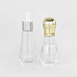 Stylish clear glass dropper bottles thick bottom glass essential oil and serum bottles