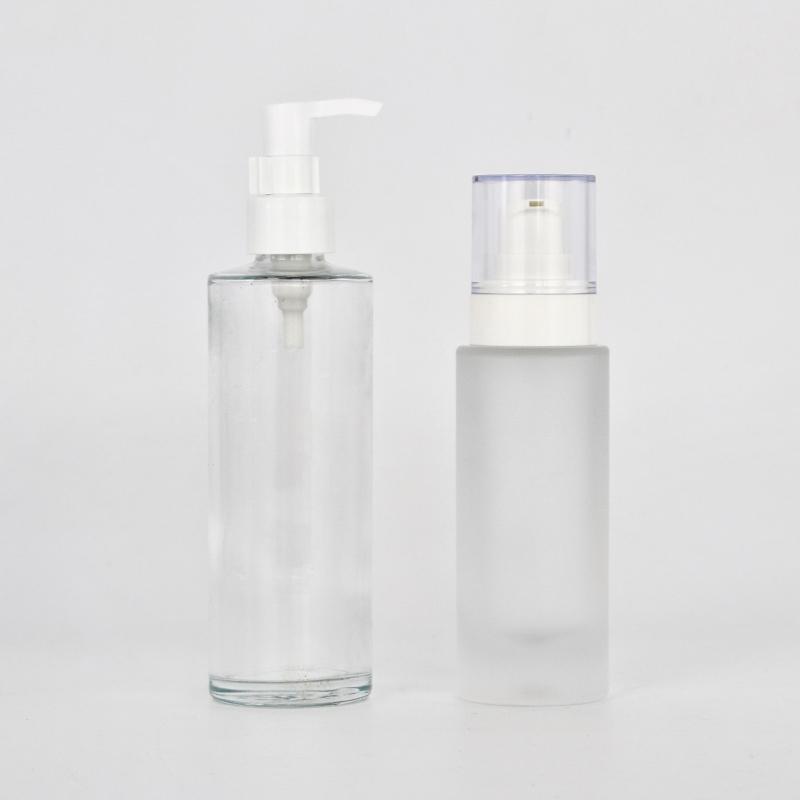 Frosted clear thick bottom glass bottle for lotion and serum Featured Image