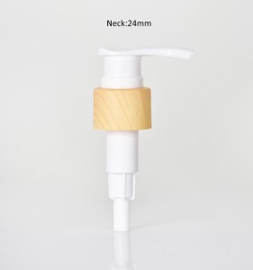 24mm Bamboo Collar White Lotion Pump Dispenser