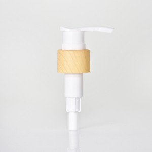 24mm Bamboo Collar White Lotion Pump Dispenser