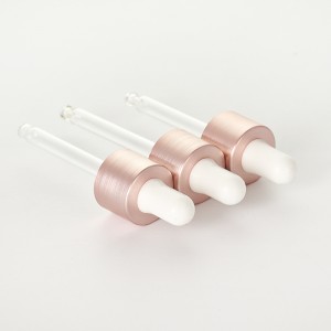 20/410 Rose Pink Aluminized Blushed Dropper with Glass Tube Straight Ball Tip