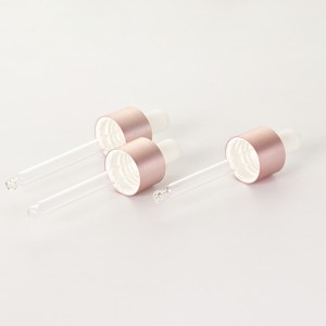 20/410 Rose Pink Aluminized Blushed Dropper with Glass Tube Straight Ball Tip