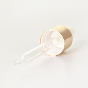 18mm White Rubber Teat Anodized Gold Cover Glass Dropper