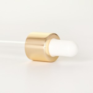Golden Glossy Finish 18/415 Aluminized Dropper with Straight Ball Tip for Essential Oil Bottles