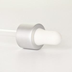 18mm Plating Silver Collar White Rubber Glass Dropper for Cosmetic Liquid