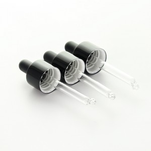 Black Aluminized Neck 20mm Dropper with Ball Tip for Dispensing Serum