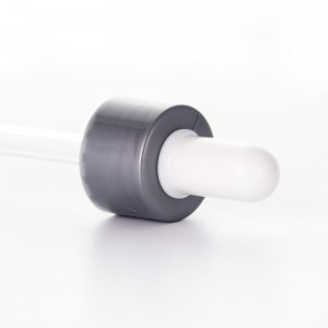 24/415 Pearlescent Grey Injection Molding Dropper with Glass Straight Ball Tip