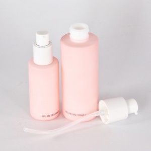 Painted pink color opal glass skin care package set