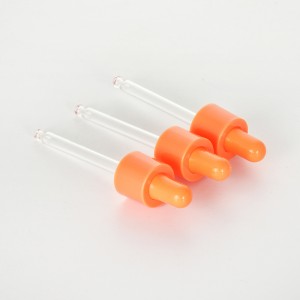 18/415 Orange PP Plastic Dropper with Orange Rubber Teat And Straight Ball Tip