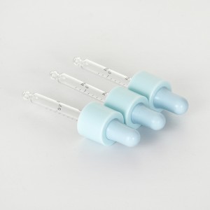 Baby Blue 18 415 PP Dropper with Light Blue Rubber Teat And Glass Pipette for Essential Oil Glass Bottle