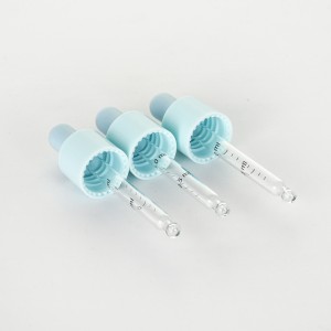 Baby Blue 18 415 PP Dropper with Light Blue Rubber Teat And Glass Pipette for Essential Oil Glass Bottle
