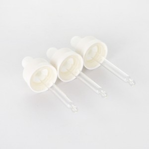 Neck 18mm White Pressure Spinning Dropper with White Rubber Teat Glass Tube Straight Ball Tip