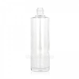 200ml clear glass toner bottle with golden aluminum lid
