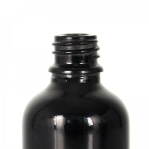 Various Volumes Black Essential Oil Glass Bottle with Golden Aluminum Dropper for Skincare