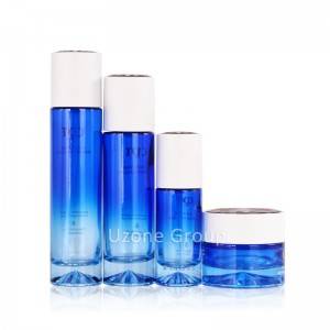 Luxury diamond shape lid and bottom glass jars and bottles for skin care package