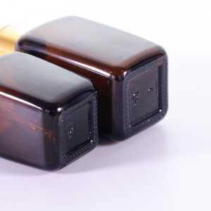 30ml square amber glass essential oil bottles with electroplate droppers