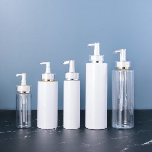 Luxury PET Plastic 150ml 250ml 300ml 400ml 500ml Refillable Shampoo Body Lotion Plastic Bottle with Pump