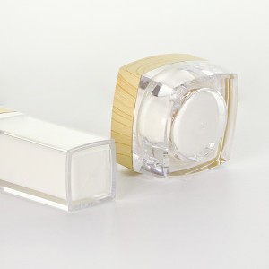 Eco Friendly Luxury Acrylic White Square Cosmetic Packaging 30ml 50ml Lotion Pump Bottle And 30g 50g Cream Jar/container