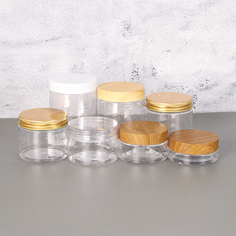 Factory price 80g 120g 150g 180g 230g 280g 320g PET clear cream jars plastic cream jar with various customized lid Featured Image