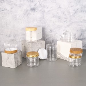 Factory price 80g 120g 150g 180g 230g 280g 320g PET clear cream jars plastic cream jar with various customized lid